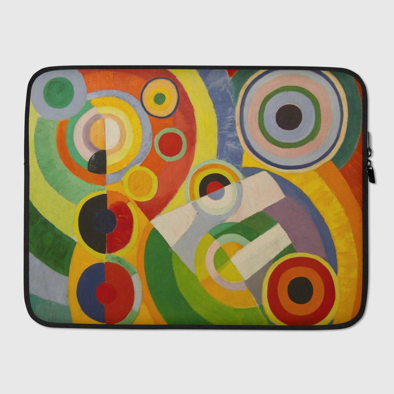 Laptop Sleeve, Vintage art Rythme Joie de vivre by Robert Delaunay, Laptop cover, Laptop case, College gift, Tech accessory, Work gift
