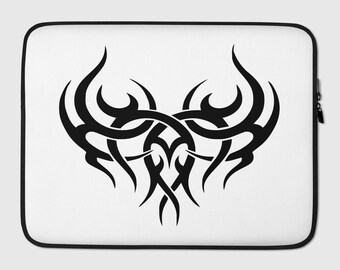 Custodia per laptop con tatuaggio tribale, custodia per laptop con arte astratta