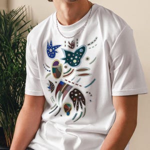 Organic T-shirt 100% Cotton, Vintage abstract art t-shirt, Untitled by Wassily Kandinsky, Unisex Tee, Festival T-shirt, Abstract art T-shirt