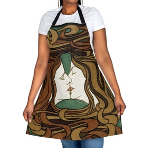 Apron, Vintage art The Kiss by Paul Behrens, BBQ Apron, Kitchen apron, Arts and crafts apron, Unique gift