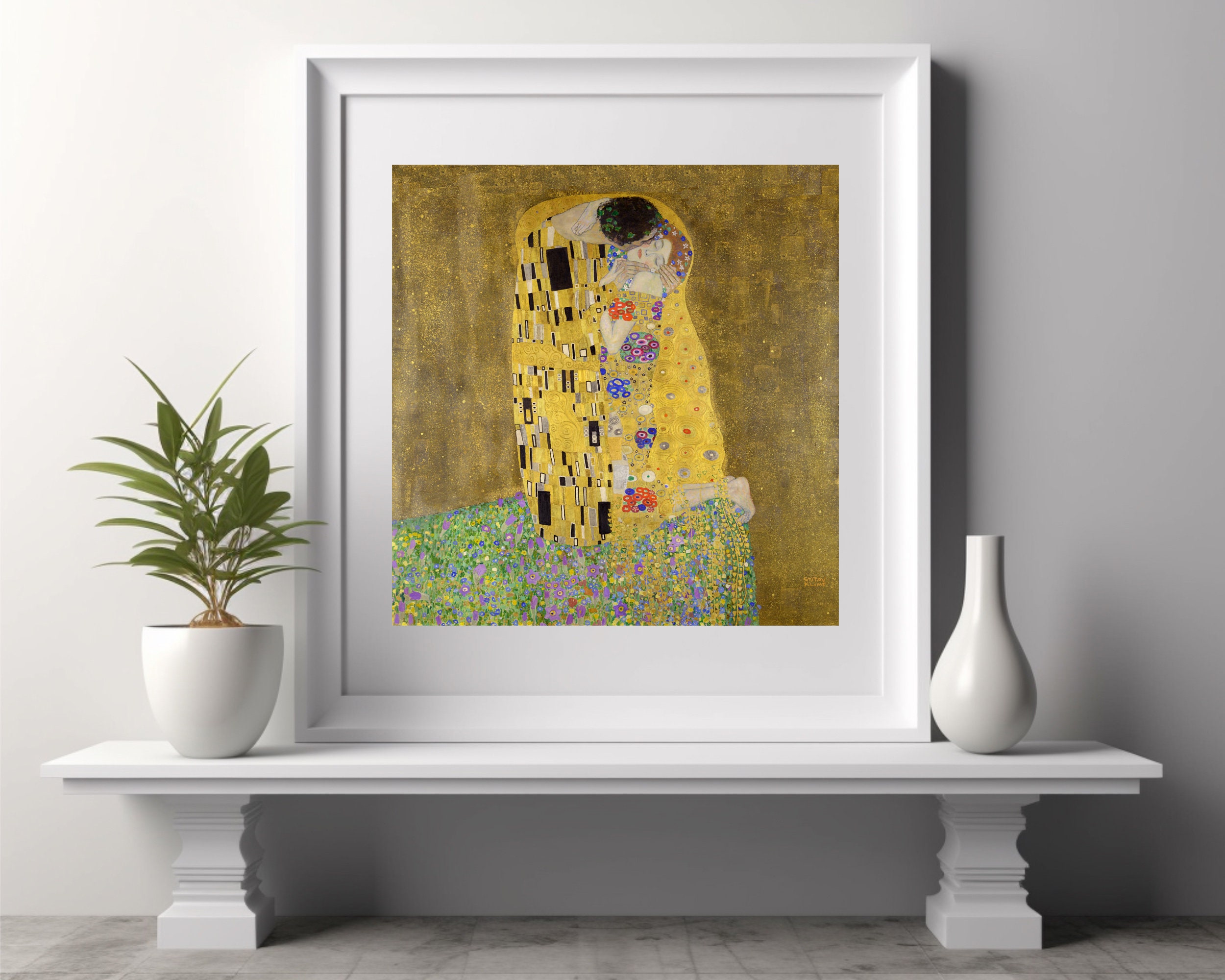 Vintage Art Print 'the Kiss' by Gustav Klimt, Fine Art, Famous Painting ...