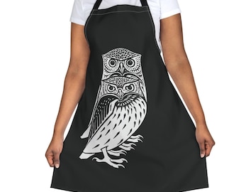 Apron, Vintage art Two Owls by Julie de Graag, BBQ Apron, Kitchen apron, Arts and crafts apron, Unique kitchen gift, Owl gift, Owl apron