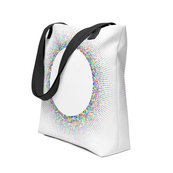 Tote bag, Vintage art ‘Prism Circle’ A perfect Birthday/Anniversary/Wife/Girlfriend/ Soft Beach bag, Optical illusion image gift