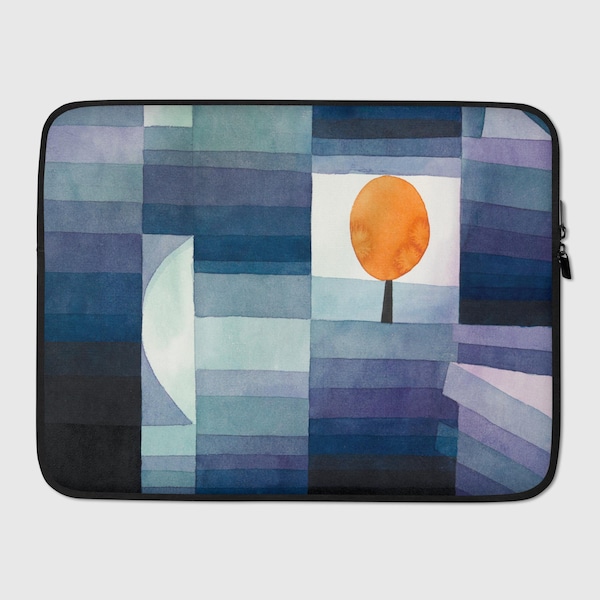 Laptop Sleeve, Vintage art ‘The Harbinger of Autumn’ by Paul Klee, Laptop cover, Laptop case, College gift, Tech accessory, Work gift