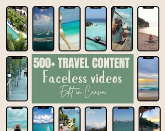 Travel Video Bundle for Instagram Reels: Faceless Marketing (Canva, MRR Digital Download)