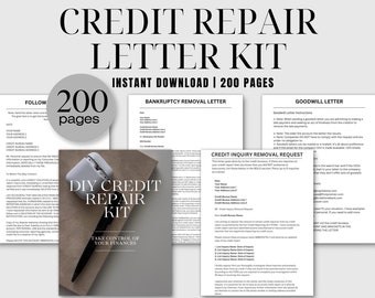 Credit Repair Letter Kit: 200+ Editable Dispute Templates (Digital Download)