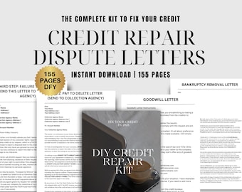Credit Repair Dispute Letter Kit: Editable Templates (Digital Download)