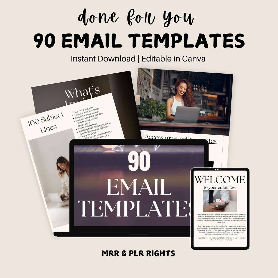 90 Email Templates Bundle: MRR + PLR Rights (digital Download) - Etsy