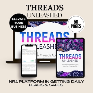 Threads Unleashed Ebook: Grow Followers & Make Money (Digital Guide)