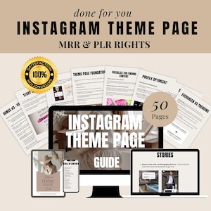 Instagram Theme Page Guide: MRR + PLR Rights (Digital Download)