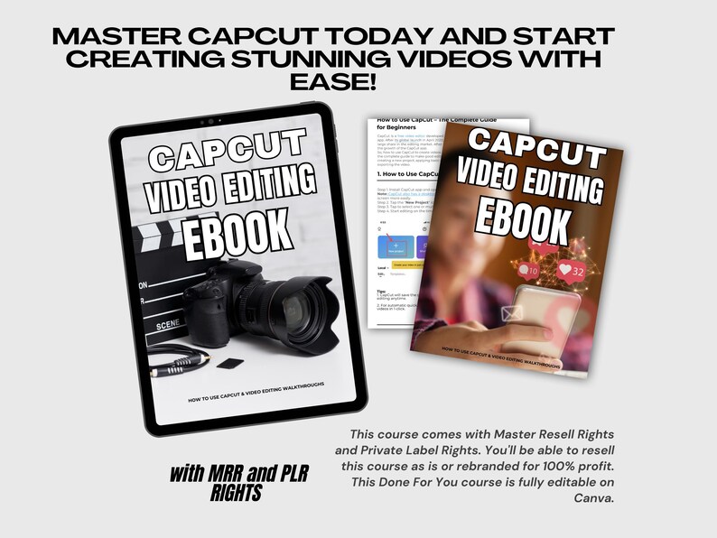 Capcut Editing Ebook: Ultimate Guide for Beginners & Pros (MRR + PLR ...