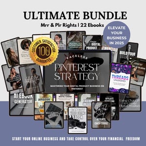 Ultimate Ebook MRR Bundle Passive Income, dfy, PLR Digital Products, Master Resell Rights, plr Canva ebook, Master Resell Rights Education