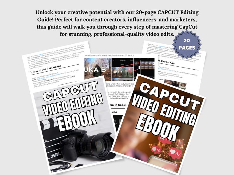 Capcut Editing Ebook: Ultimate Guide for Beginners & Pros (MRR + PLR ...