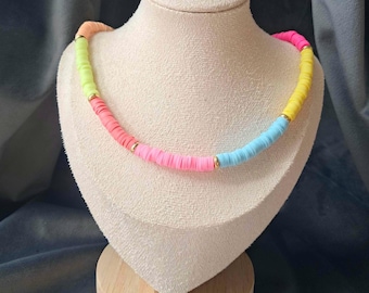 Girocollo con perline Heishi pastello fatto a mano, collana Decora Harajuku