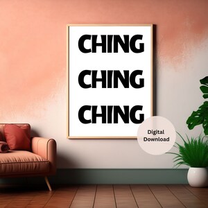 Ching money mantra Manifestation wall art, Minimalist typography law of attraction printable, Inspirational quote digital download