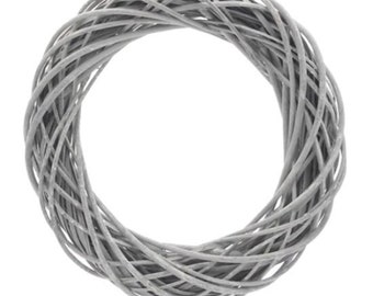 Grey Willow Wicker Wreath Ring - 20cm, 30cm, 40cm Christmas Autumn Craft  DIY Floristry Natural Base Crafting Table Wall Decoration FREE P&P