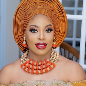 African autogele, ready to wear gele, African hat, traditional wedding hat, pre-tied headgear, headwrap, Headtie,