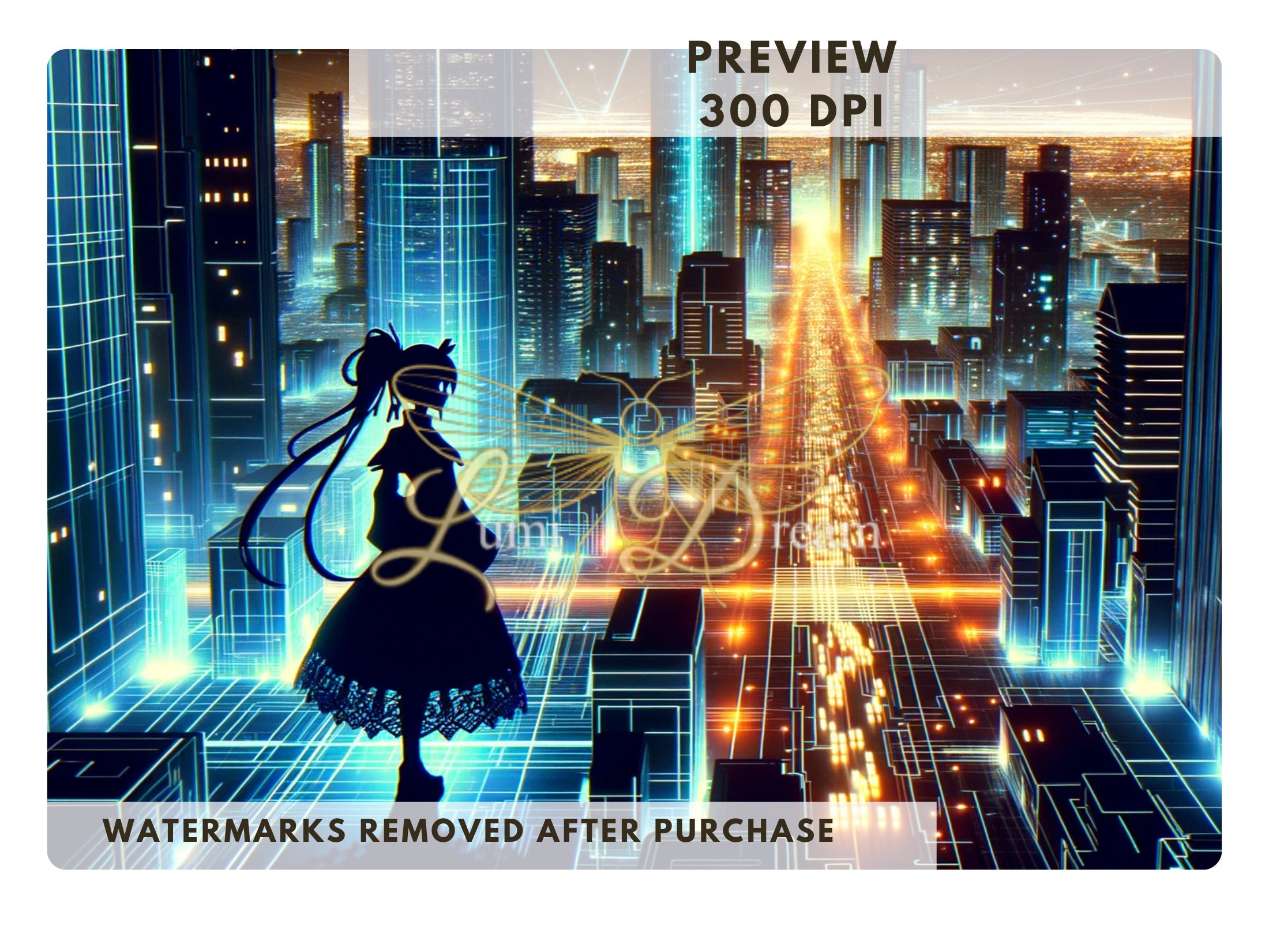 Gallery Detail: Anime Cyberpunk Cityscape Vtuber Virtual Backgrounds For Twitch Zoom