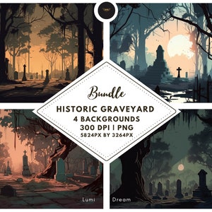 Historischer Friedhof von Lofi, Vtuber Hintergrund, Twitch Virtueller Hintergrund, Zoom, Twitch Banner, Stream Hintergrund, Overlay, Halloween PNG Bundle
