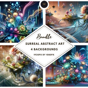 Surreal Abstract Art Print Vtuber Background, Twitch Virtual Background, Zoom, Twitch Banner Teams Stream Background, Digital Wallpaper, PNG