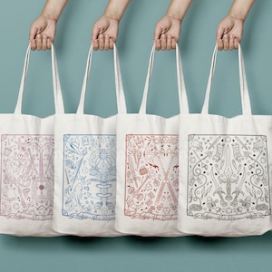 D&D Class Tote Bag: Fan Art Prints, Reusable Canvas Bag