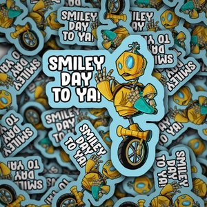 Świeżo skoszona trawa Krytyczna rola Naklejka winylowa FCG Chibi Smiley Day To Ya Naklejka Cartoon Laptop Naklejki na zderzak samochodu FCG