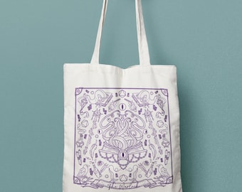 Warlock D&D Class Canvas Tote Bag, Critical Role Fan Art