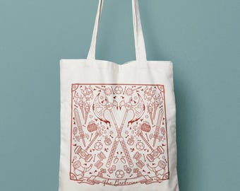 Barbarian D&D Class Canvas Tote Bag, RPG Reusable Bag