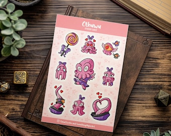 Cthulhu Vinyl Sticker Cthuwu schattig Monster Dungeons and Dragons Chibi Decal Cartoon Laptop stickers Smite