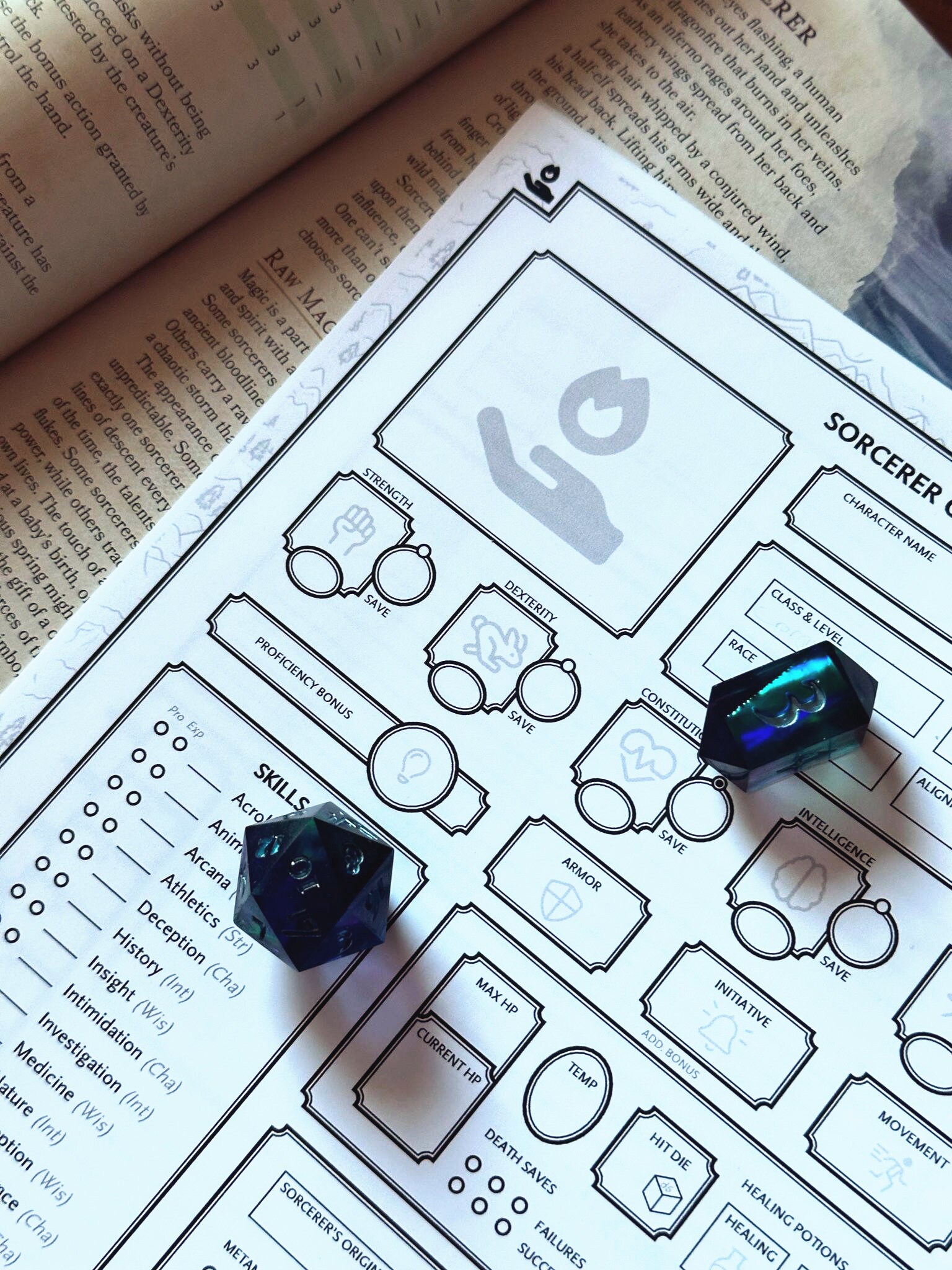 Dnd Note Layout Sorcerer D&D Character Sheet DND 5E Character and Notes Sheets ...