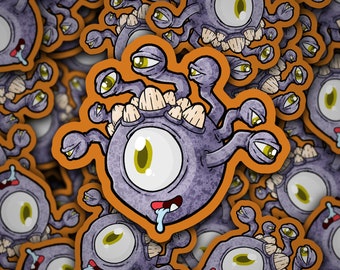 Beholder D&D Vinyl Sticker Cute Monster Dungeons and Dragons Chibi Decal Critical Role Cartoon Laptop Decals Baldur's Gate