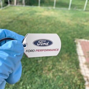 Ford Performance roestvrijstalen sleutelhanger. Maatwerk mogelijk