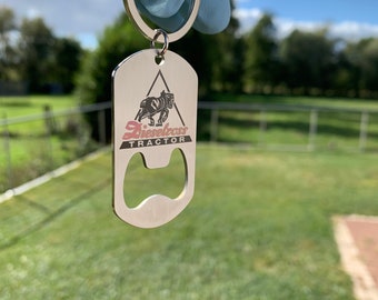Stainless steel bottle opener key ring Fendt vintage Dieselross tractor. Custom customization possible