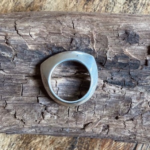 geometrischer Silberring aus 925 Sterling Silber Ring, Gussring, handgefertigt
