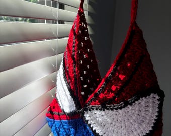 Crochet Spiderman Tote Bag