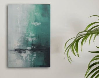 Minty Fresh Abstract Watermint Canvas Gallery Wrap, Minty Fresh Collection, Home Decor, Dorm Decor, Housewarming, Wall Art, Gift For Him