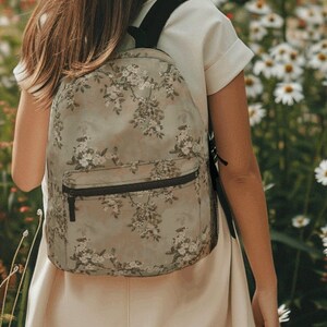 Sac à dos aubépine de mai, joli motif floral, cartable à fleurs, sac à dos d'école pour enfants, cadeau adolescente, fleurs de naissance, cadeau cottagecore