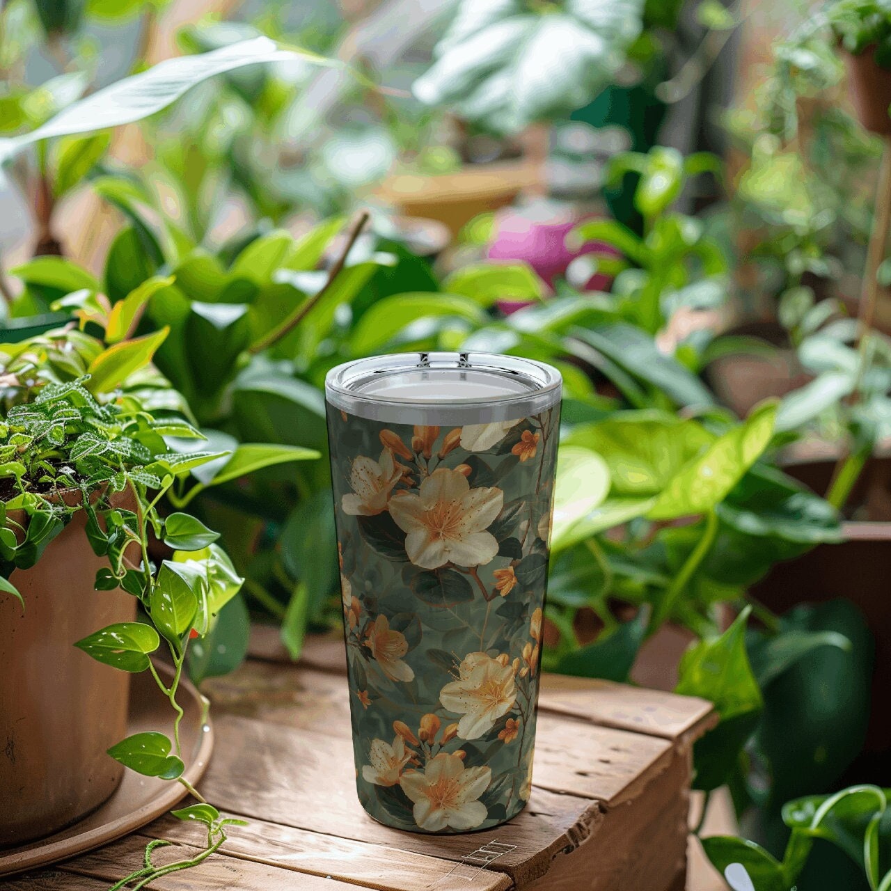 June Birth Flower Tumbler, Honeysuckle Water Bottle, June Birthday, Floral Gift For Her, Girl Gift, Pretty Insulated Bottle, Cottagecore