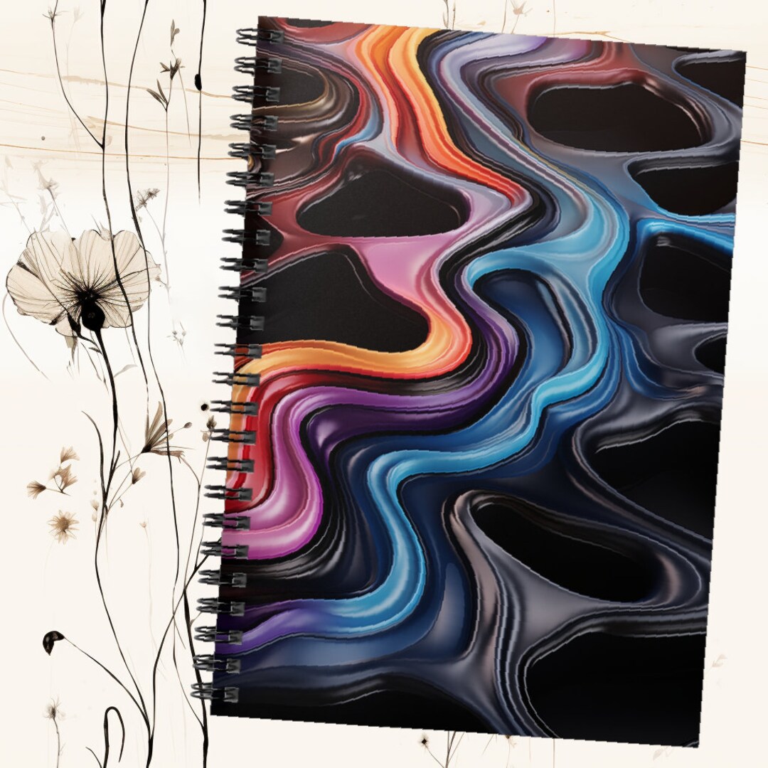 Colorful Reflections Spiral Notebook, Ruled Line Journal, Abstract ...