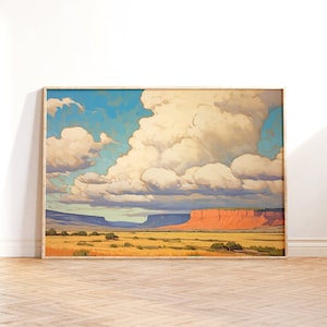 Beautiful Clouds View and Desert Wall Art, Painting Desert Art, Clouds Decor Art, Printable Wall Art, Downloadable PRINTABLE Digital