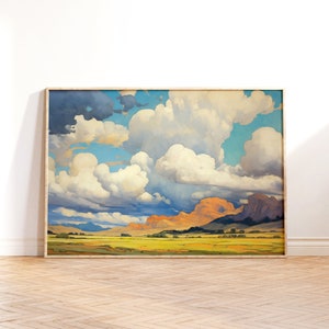 Dramatic Clouds Landscape Wall Art, Painting Eipic Sky Art, Clouds Decor Art, Printable Wall Art, Downloadable PRINTABLE Digital