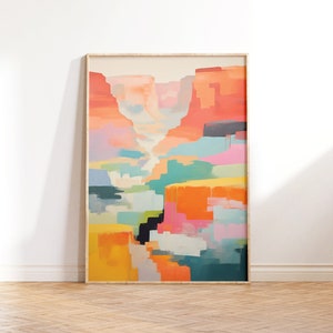 Abstract kleurrijke Canyon Wall Art, schilderij Grand Canyon Art, Southwest Decor Art, afdrukbare Wall Art, downloadbare afdrukbare digitale
