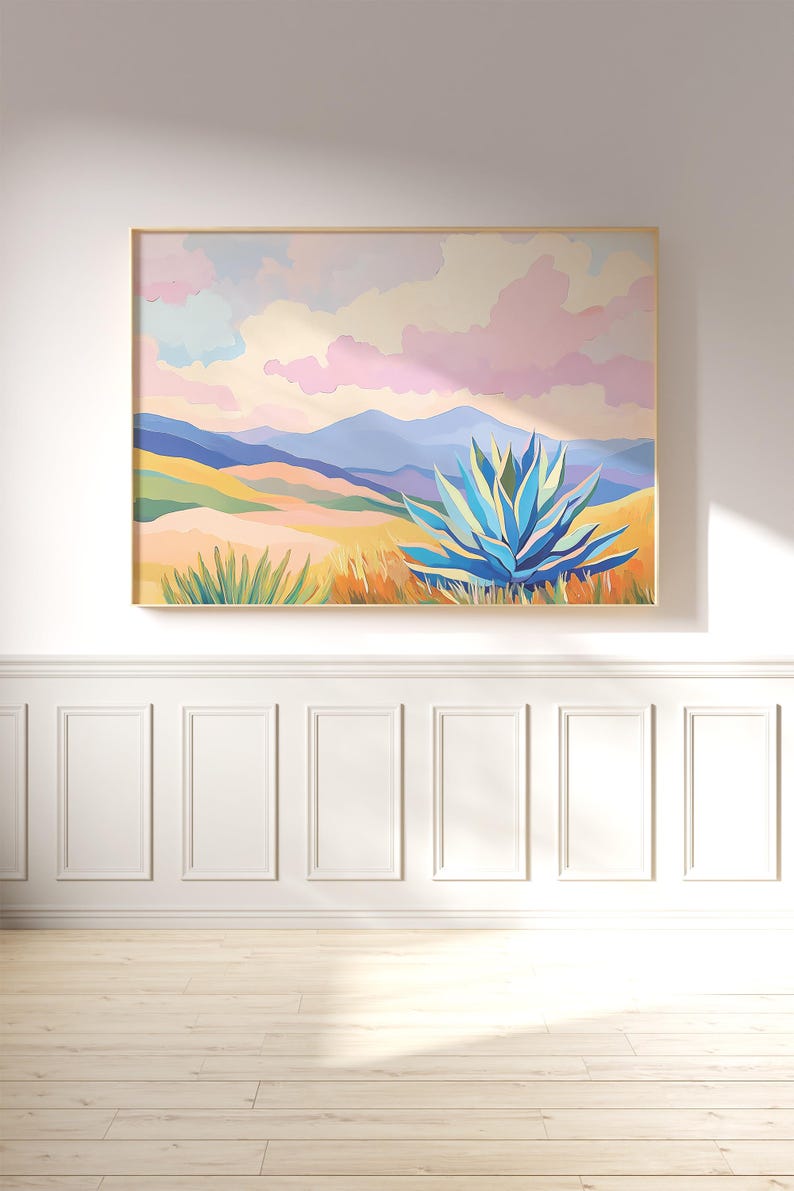 Agave Desert Landscape Print, Minimalist Boho Art (digital Download) - Etsy