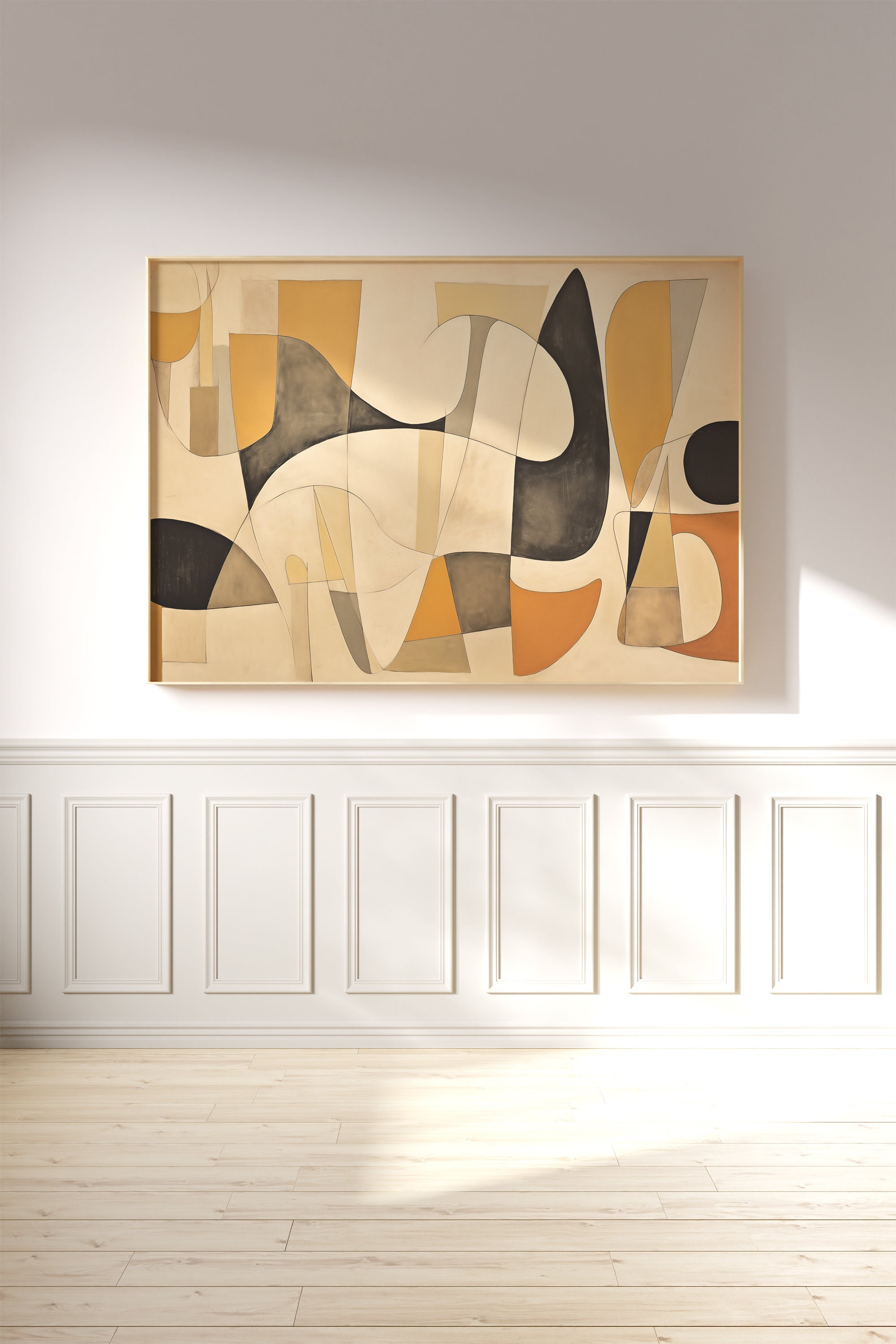 Minimalist Organic Shapes Wall Art, Mid-century Style Organic Shapes ...