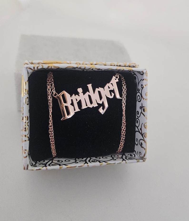 Collar con nombre de mago, collar con nombre de Harry P. Font, regalo perfecto de plata, joyería personalizada, collar de oro para mujer, regalo de Halloween, regalo para ella imagen 12