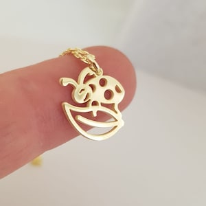 Ladybird Necklace, Cute Ladybird Necklace, Dainty Ladybird Necklace, Silver Ladybird Gift, Gold Ladybird Pendant, Ladybird Lover Gift