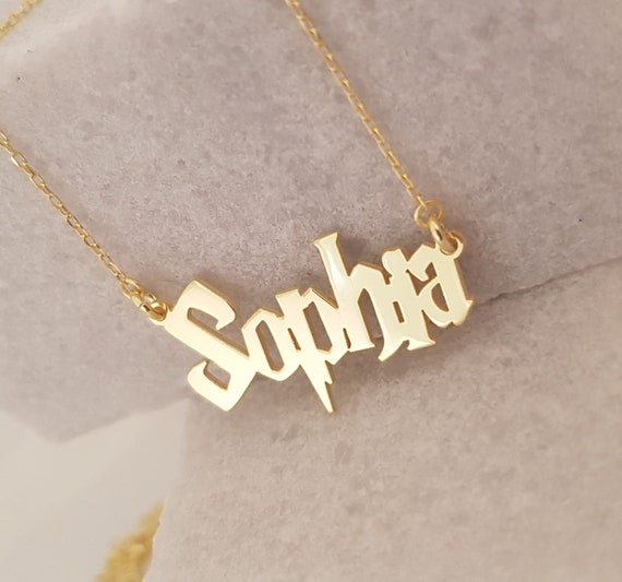 Wizard Name Necklace, Harry P. Font Name Necklace, Silver Perfect Gift, Custom Jewelry, Gold Woman Necklace, Hallowen Gift, Gift For Her