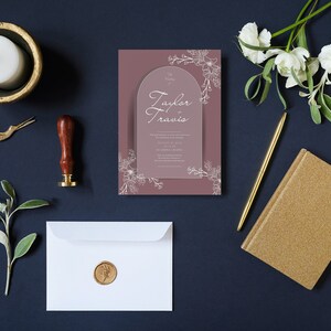 Wedding Card,Personalized Wedding Invitations,Package with Save the Date - Table Cards and Thank you card, Printable invitation,Vintage Rose