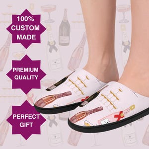 Champagne slippers for the bubble lover! Perfect gift for her