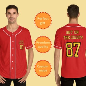 Guy on the Chiefs shirt, Swiftie Husband or Boyfriend, Men&#39;s Baseball Jersey